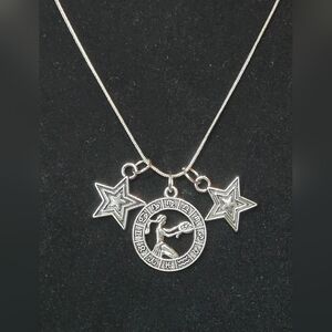 ☆Virgo☆ Silver Tone Zodiac Star Pendant Necklace